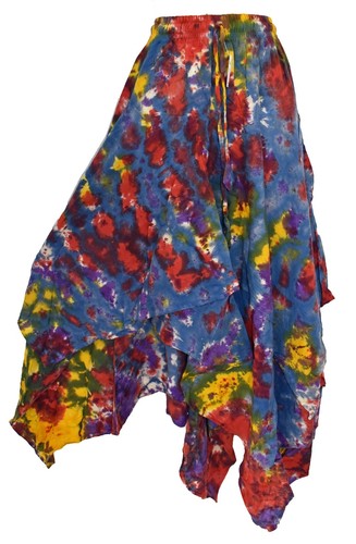 New Fair Trade Pixie Hem Tie Dye Skirt - Small 6 10 12 Hippy Hippie Boho - Picture 3 of 3
