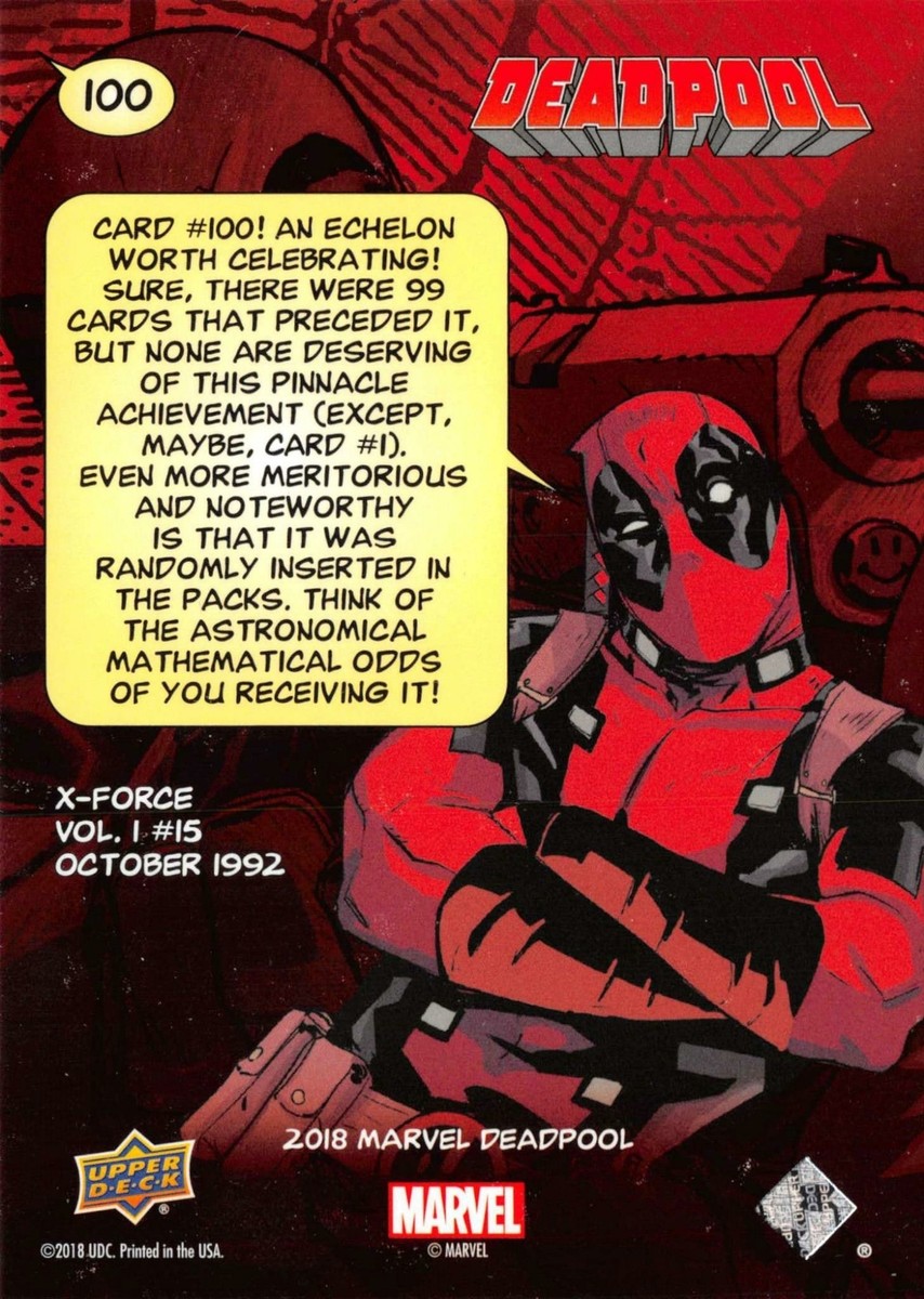 Deadpool Marvel 2018 (Upper Deck) BASE Trading Card #100