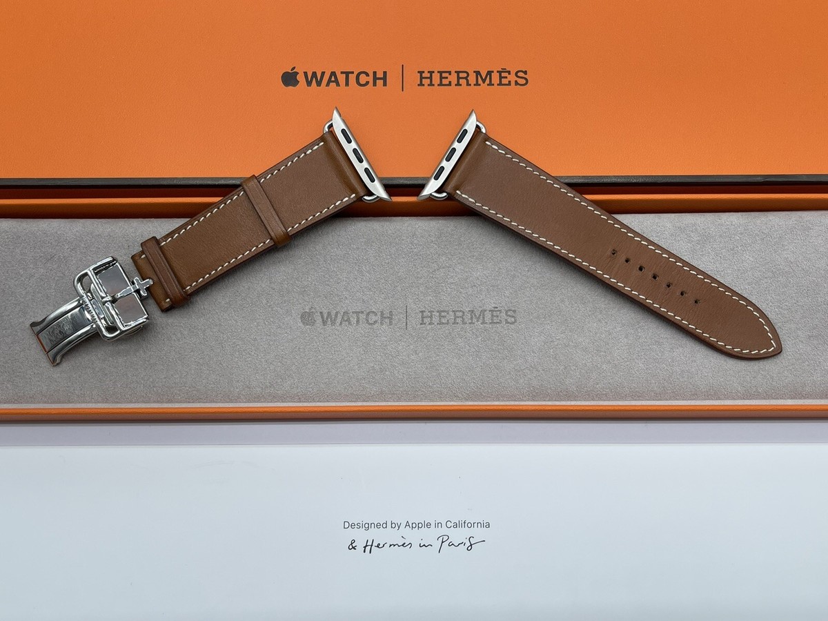 時計 Apple Hermes Ebene Deployment Buckle Genuine Apple Watch Hermes Ebene Single Tour Deployment