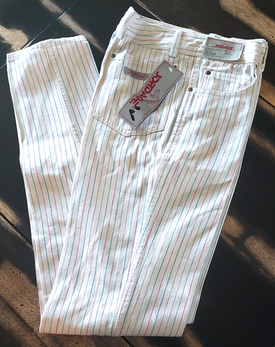 NEW Vtg 1970's-80's Jordache Jeans NWT Deadstock Size 28 Womens 4-6 Cream Stripe