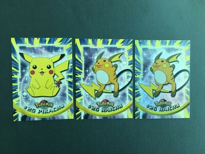2000 Topps Pokemon CHROME Raichu #25, Pikachu & Raichu Non Holo