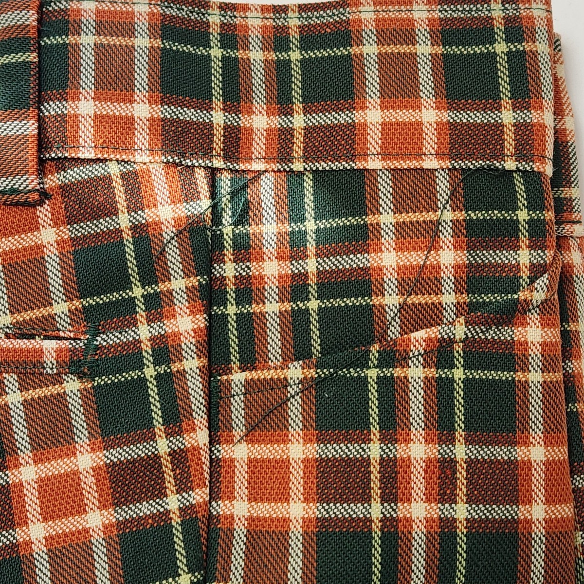 Vtg 70s Pants Sears Put On Shop Toughskins Orange Green