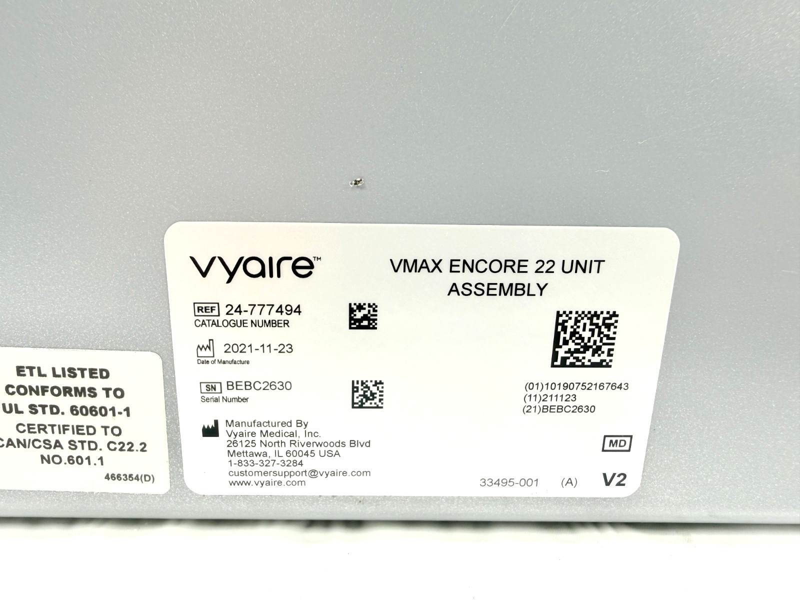 Carefusion Viasys Vmax Encore 22 Analyzer Assembly 24-777494