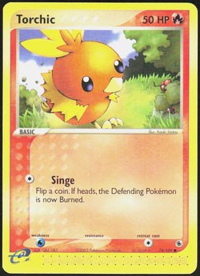 Torchic 74/109 Common Ruby & Sapphire Pokemon Near Mint