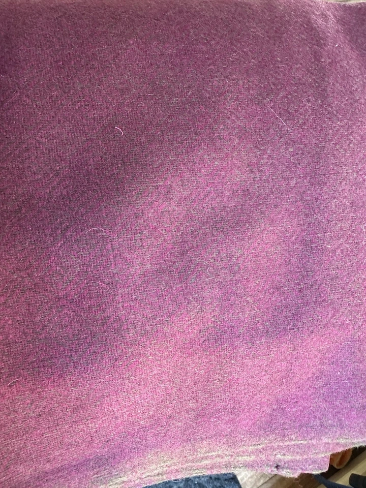 Tela de tweed 100 % lana 55" X 4,5 yardas púrpura gris borgoña diamante vikingo Foto 3 de 4