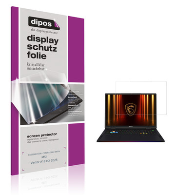 2x Schutzfolie klar für MSI Vector A18 HX 2025 Displayschutzfolie Folie Display