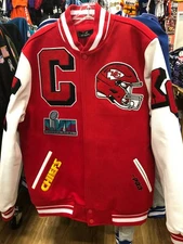 KANSAS CITY CHIEFS  MENS MASH  VARSITY JACKET PRO STANDARD RED