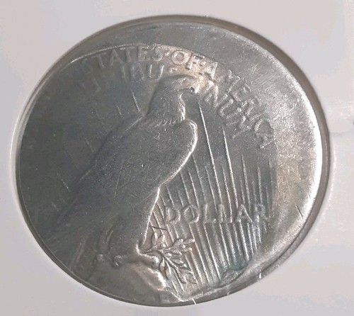1924 Peace Dollar Collector' Coin with Slight Tone OFF CENTER, 90% Silver 