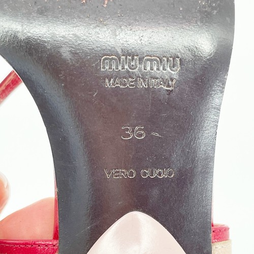 Miu Miu Vintage Retro y2k Rot Rosa Sportlich Slingback Pfennigabsatz Sandale IT 36 - Bild 12 von 12