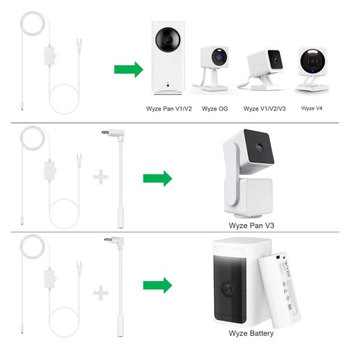 13.1Ft/4M Outdoor Power Adapter Compatible with Wyze Cam Pan V3Wyze Cam Pan V2 - Picture 3 of 6