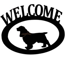 Cocker Spaniel Puppy Handcrafted Metal Welcome Sign silhouette Made in the USA