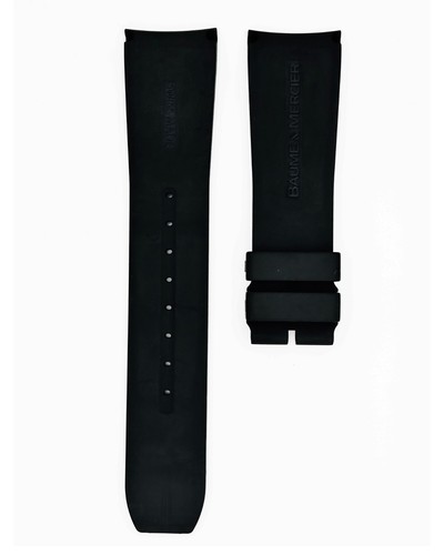 NEW Authentic BAUME MERCIER Black Rubber Watch Strap Band 23 x 20 mm RARE - Picture 2 of 2