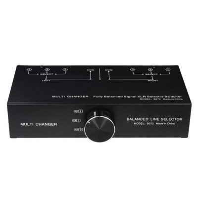 3 Way Passive Stereo Sound Switch 3 In 1 Out XLR Balanced Signal Selector H TOFZ
