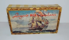 RARE VINTAGE LEGEND MILK CHOCOLATES BOX SHIP IMAGE NUTRINE CANDY CO CHICAGO