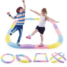 Colored Balance Beams for Kids w/ Non-slip Textured Surface Bottom Pad