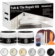 Bathtub fiberglass repair kit porcelain chip scratch fix white almond black