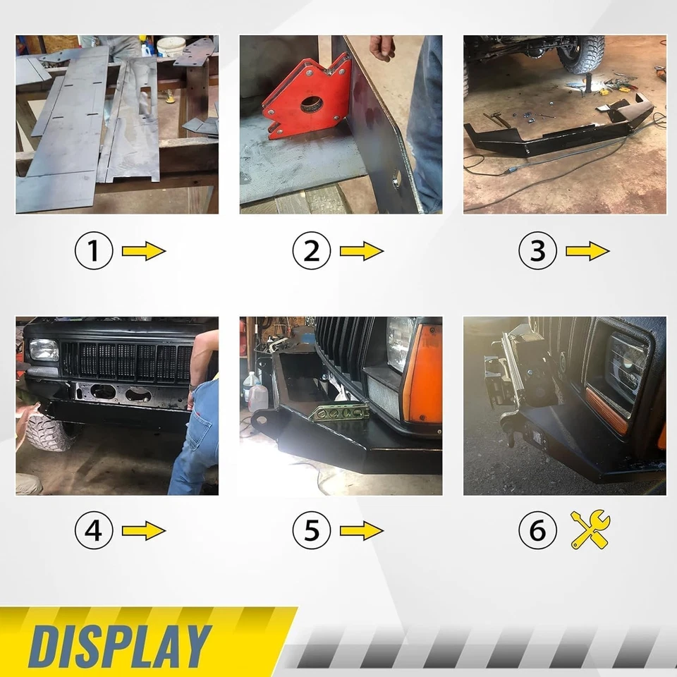 For Jeep Cherokee XJ 1984-2001 Front Winch Bumper Bare Metal Complete Kit - Image 3 of 4