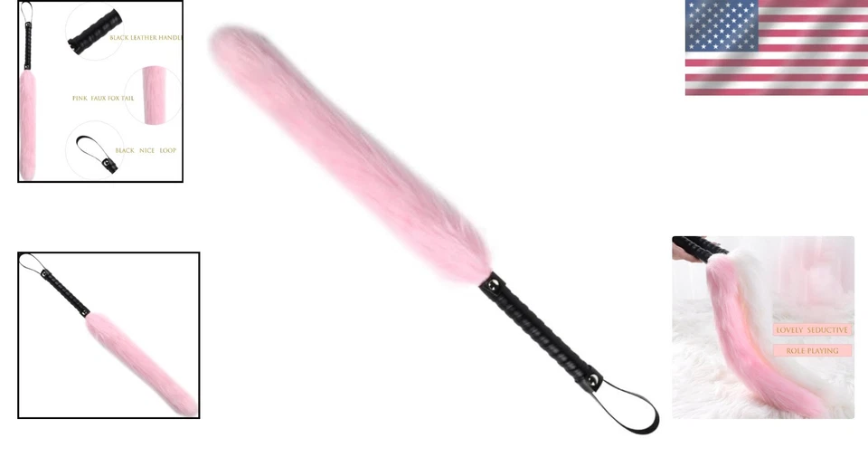 Látigo de cola de zorro sintético compacto de piel suave ideal para exploración sensorial Foto 2 de 4