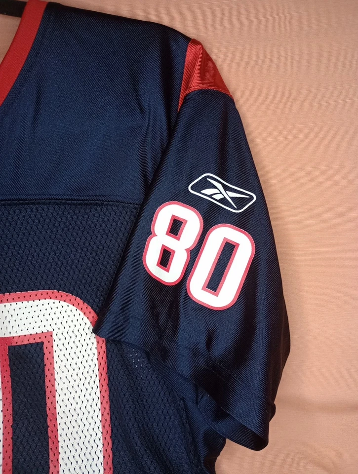 Camiseta de fútbol Onfield Reebok Texans #80 A. Johnson para dama talla grande azul Foto 4 de 4