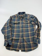 Orvis Shirt Mens Medium Blue Plaid Flannel Long Sleeve Button Front Lined Casual