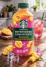 Starbucks Mango Dragonfruit Refresher Concentrate 32oz New Sealed Exp 8/2026