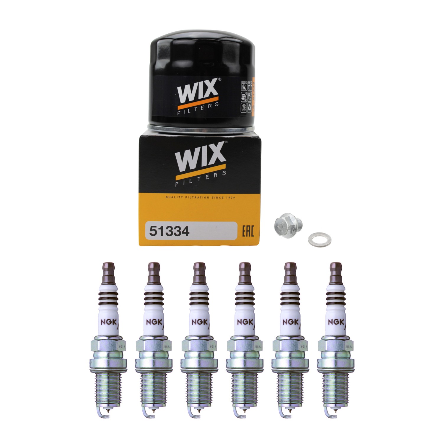 Wix Engine Oil Filter  NGK 6 Iridium IX Spark Plugs kit for RL 3.5L V6 SOHC FWD