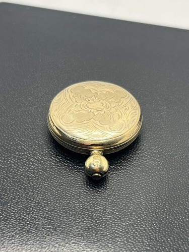 Gold filled faux pocket watch photo locket pendant for necklace antique engraved - Picture 6 of 19