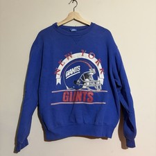 Vintage Champion NY Giants Distressed Crewneck Blue Size XL New York Football