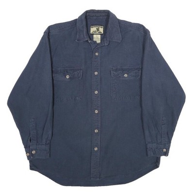 FIELD & STREAM Herren Blau Baumwolle Langarm Hemd L Freizeit Knopfleiste