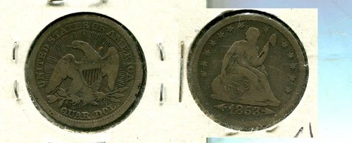 1853 P LIBERTY SEATED SILVER QUARTER FINE 5637T