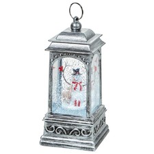 Image of Christmas Lantern Decoration Light Up Glitter Water Spinner 21cm - Snowman