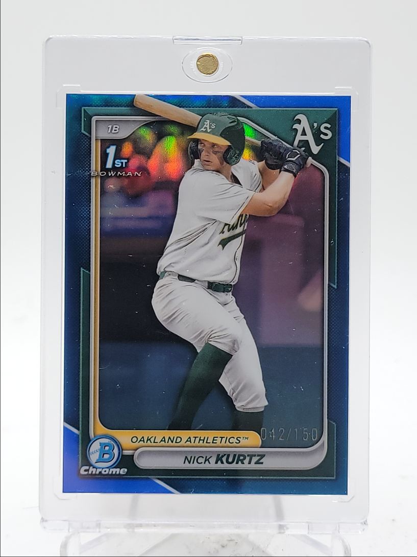 NICK KURTZ 2024 BOWMAN CHROME DRAFT 1ST TRUE BLUE REFRACTOR /150 Q3963