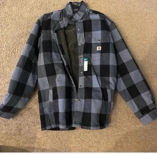 RELAXED FIT FLANNEL SHERPA-LINED SHIRT JAC BRAND NEW NEVER WORNSIZE: LARGE