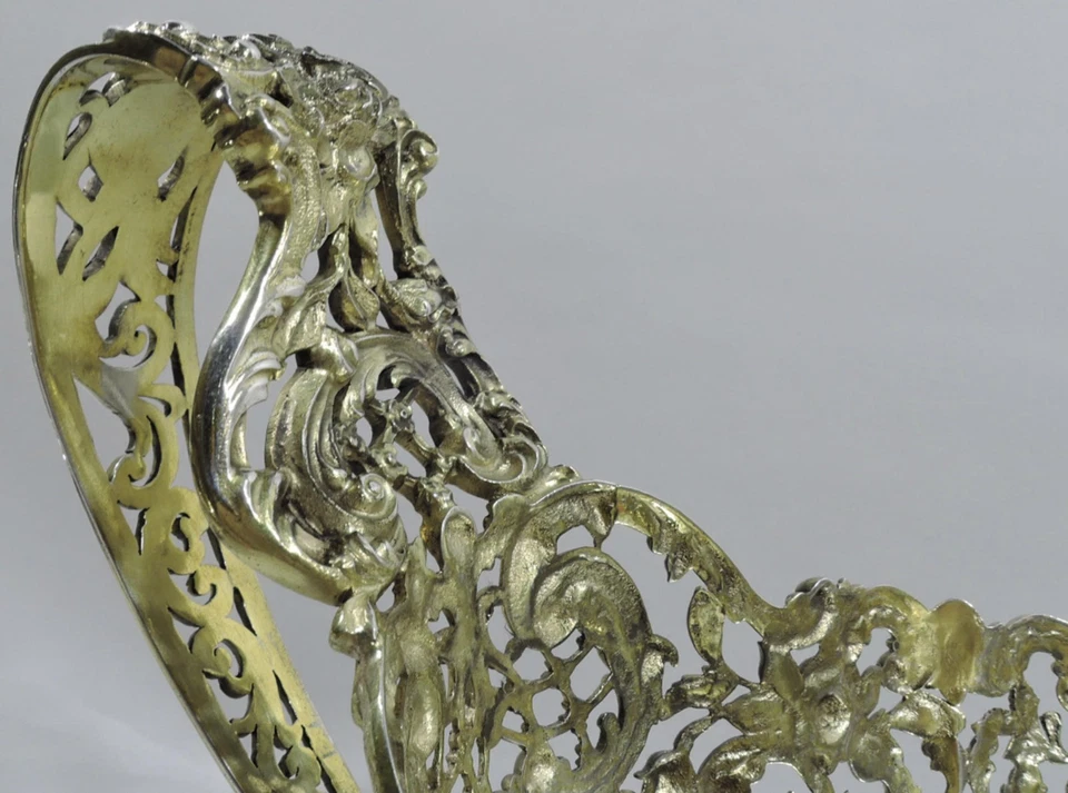 Antiguo cuenco 3143 victoriano rococó centro de mesa americano dorado plata de ley Foto 4 de 4