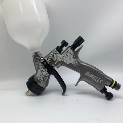 TE20 1.3MM Nozzle Grey Spray Gun 600ML CUP HVLP Paint Tool for Devilbiss
