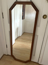 Octagonal Oak framed Vertical Mirror, 129cm x 51cm