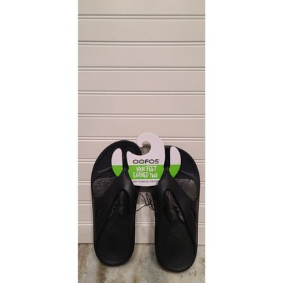 OOFOS OOriginal Recovery Sandal Flip Flop Thong Black M-5 W-7 EU-38 NWT