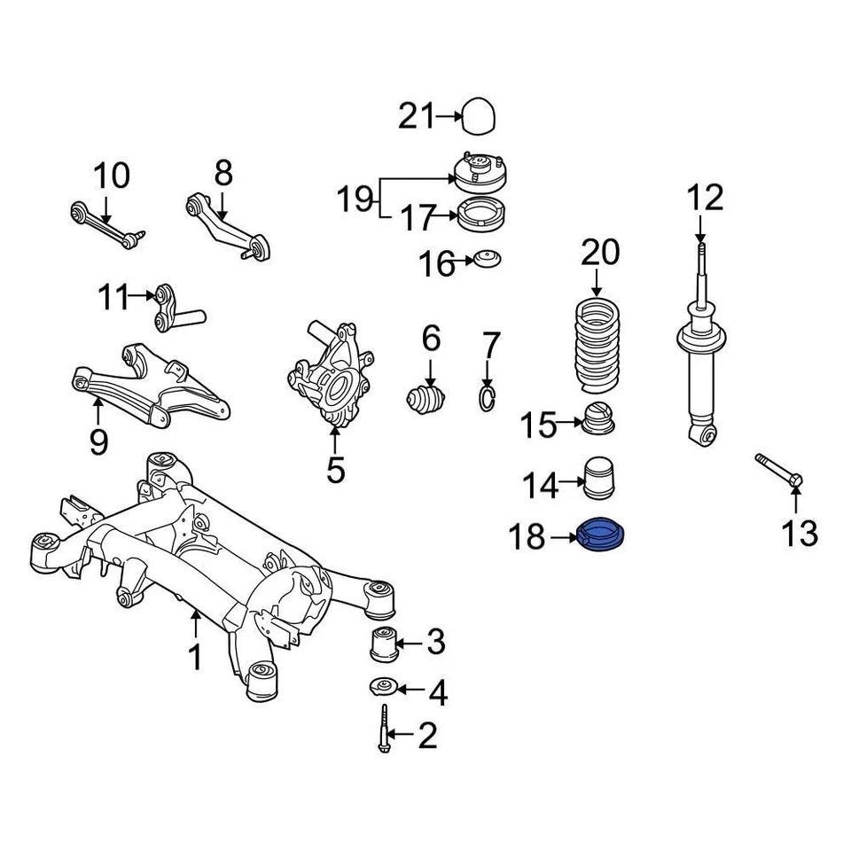 For BMW Z8 2000-2003 BMW 33531133671 Rear Lower Coil Spring Insulator - Изображение 3 из 4