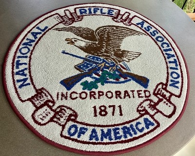 Vintage NRA Eagle Round Rug 34  Americana Patriotic USA250 Man Cave