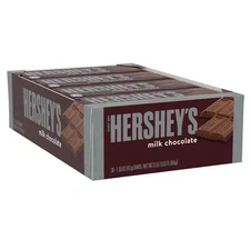 Hershey's Milk Chocolate Candy Bars 1.55-Oz. Bars, 36 Count