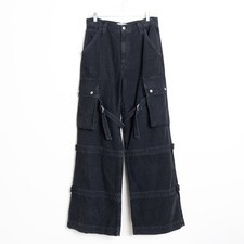 AGOLDE Cargo Wide Leg Jeans Size 27 Oversized Baggy Strap Black Vivian Pant