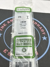 Evergreen Scale. Polystyrene. 14" 275 I-Beam. 1/8" (3)
