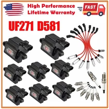 Square Ignition Coil + Spark Plug + Wires For Chevy GMC 4.8 5.3L 6.0L 8.1L UF271
