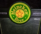 Vintage 1980s Heineken Beer Illuminated Dry Erase Lighted Menu Board Sign Hangs