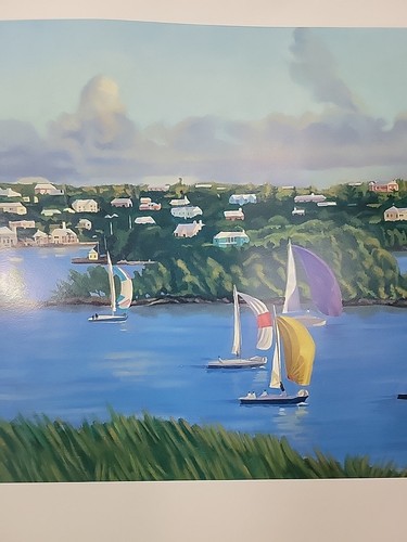 Lisa - Anne Rego Gallery Bermuda Classic "Downwind On Turquoise" 2008. - Picture 7 of 17