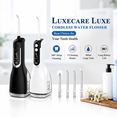 Luxecare Luxe Zahnseide 2026 verbesserte tragbare Munddusche 360 ml 5 Düsen UK