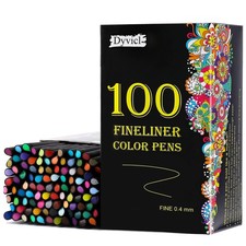 Dyvicl Fineliner Pens, 100 Colors 0.4mm Fineliner Color Pen Set Fine Point