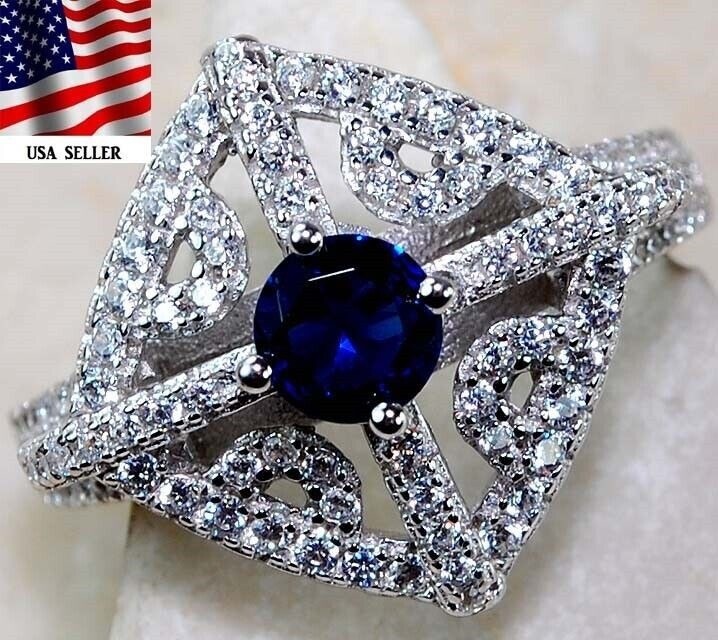 2CT Heat Treated Kyanite 925 Solid Sterling Silver Ring Sz 6 J1-2