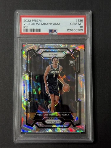 Panini 2023 Prizm Victor Wembanyama Ice Prizm RC PSA 10 #136
