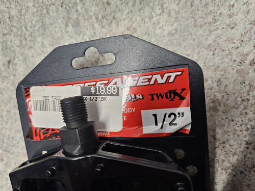 Free Agent BMX TwoX Precision FA Alloy Pedals 1/2 In Black NIP